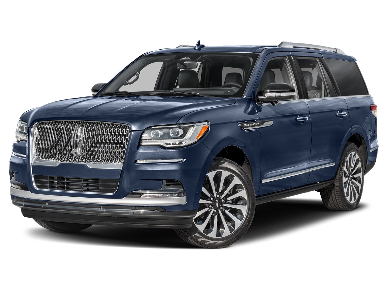 2024 Lincoln Navigator Reserve in Flight Blue Metallic Clearcoat — front three-quarter view