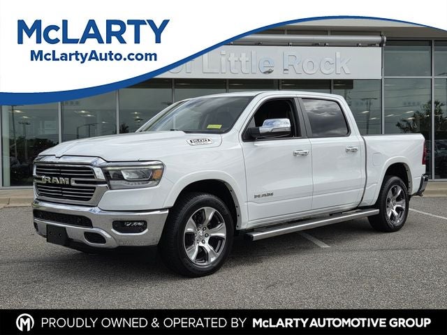 2022 RAM 1500 Laramie in Bright White Clearcoat — front three-quarter view