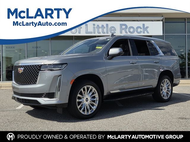 2024 Cadillac Escalade Premium Luxury in Argent Silver Metallic — front three-quarter view