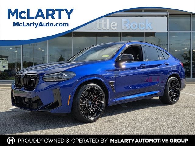 2023 BMW X4 M Base in Marina Bay Blue Metallic — front three-quarter view