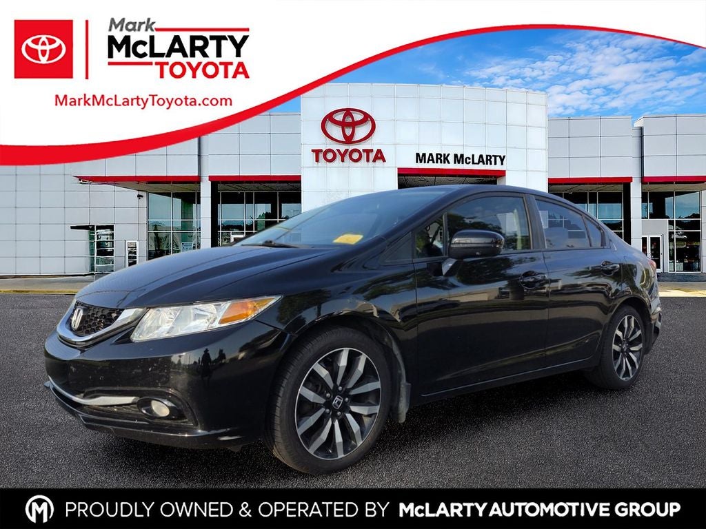 2014 Honda Civic EX-L in Crystal Black Pearl — front three-quarter view