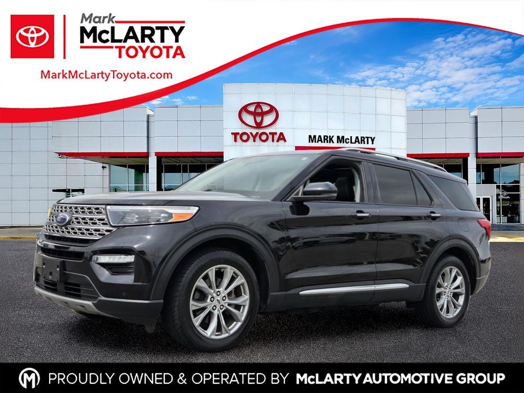 2021 Ford Explorer Limited in Black — front three-quarter view
