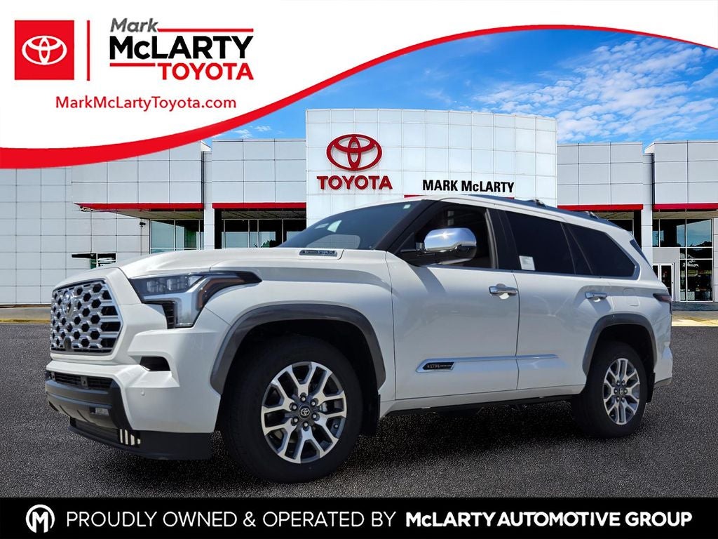 2026 Toyota Sequoia 1794 Edition in Wind Chill Pearl — front three-quarter view
