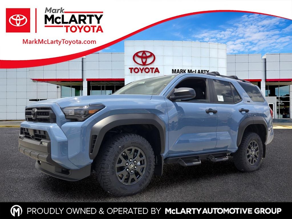 2026 Toyota 4Runner SR5 in Heritage Blue — front three-quarter view