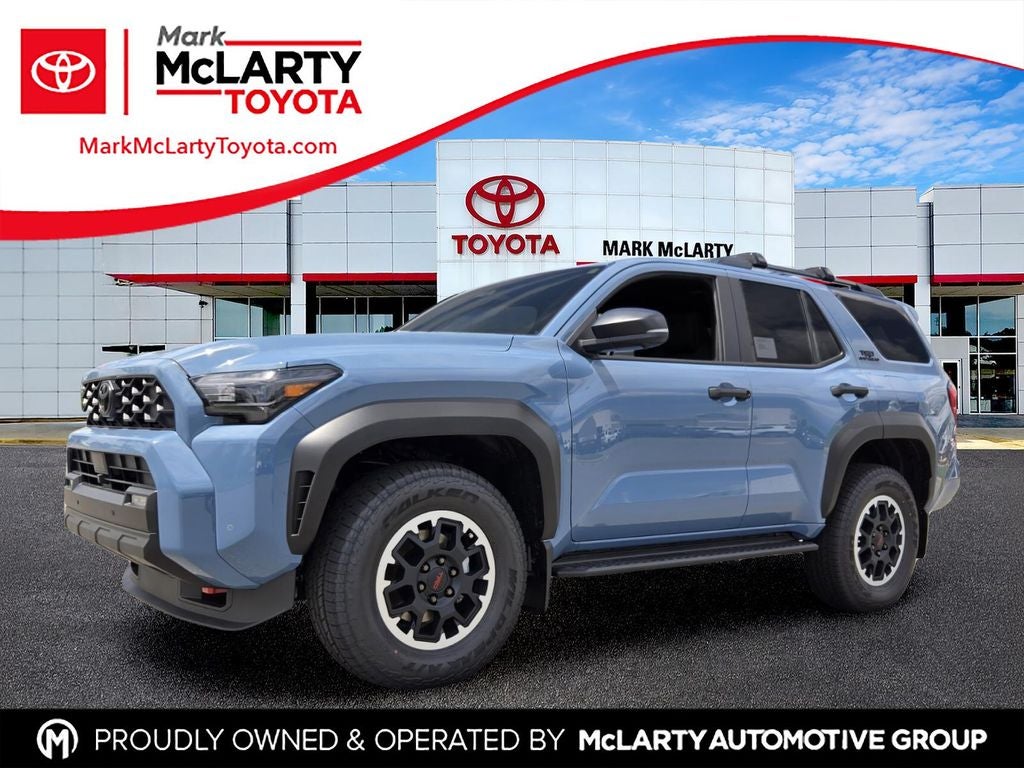 2026 Toyota 4Runner TRD Off-Road Premium in Heritage Blue — front three-quarter view