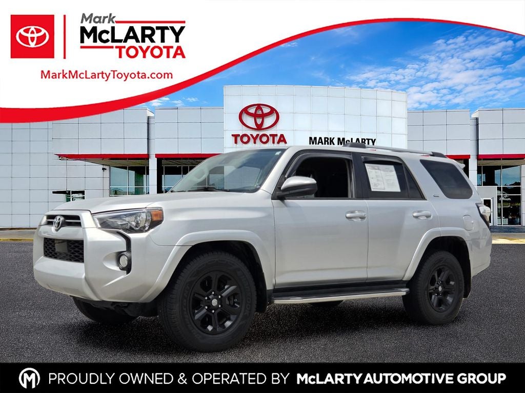 2020 Toyota 4Runner SR5 in Classic Silver Met — front three-quarter view