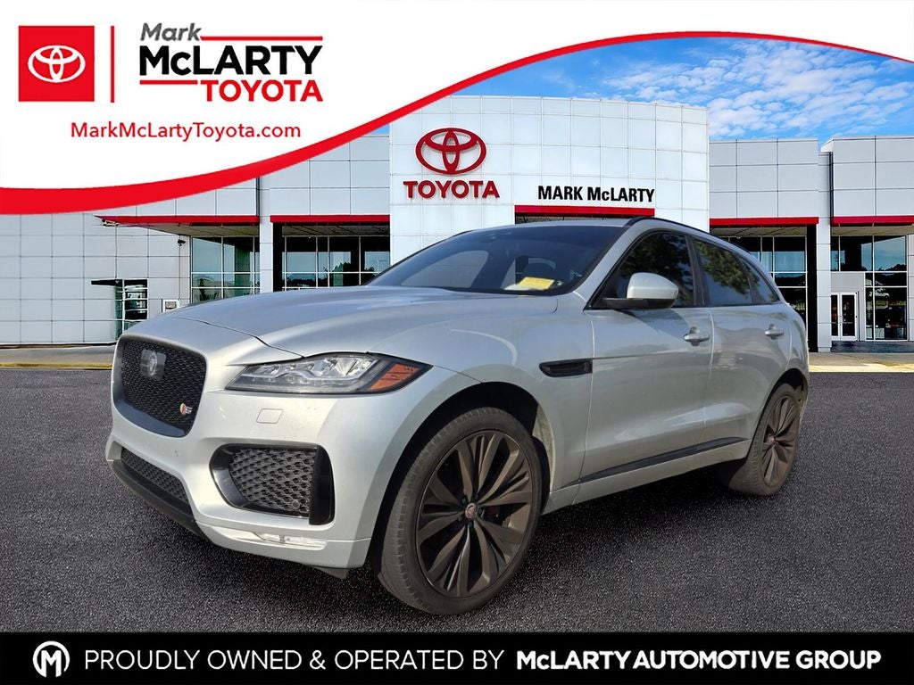 2019 Jaguar F-PACE S in Silver — front three-quarter view