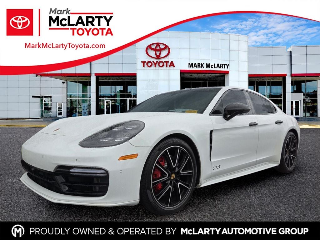 2019 Porsche Panamera GTS in Carmine Red — front three-quarter view