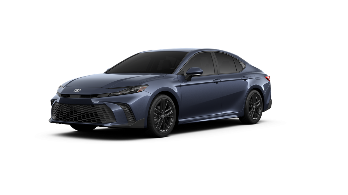 2026 Toyota Camry SE in Dark Cosmos — front three-quarter view