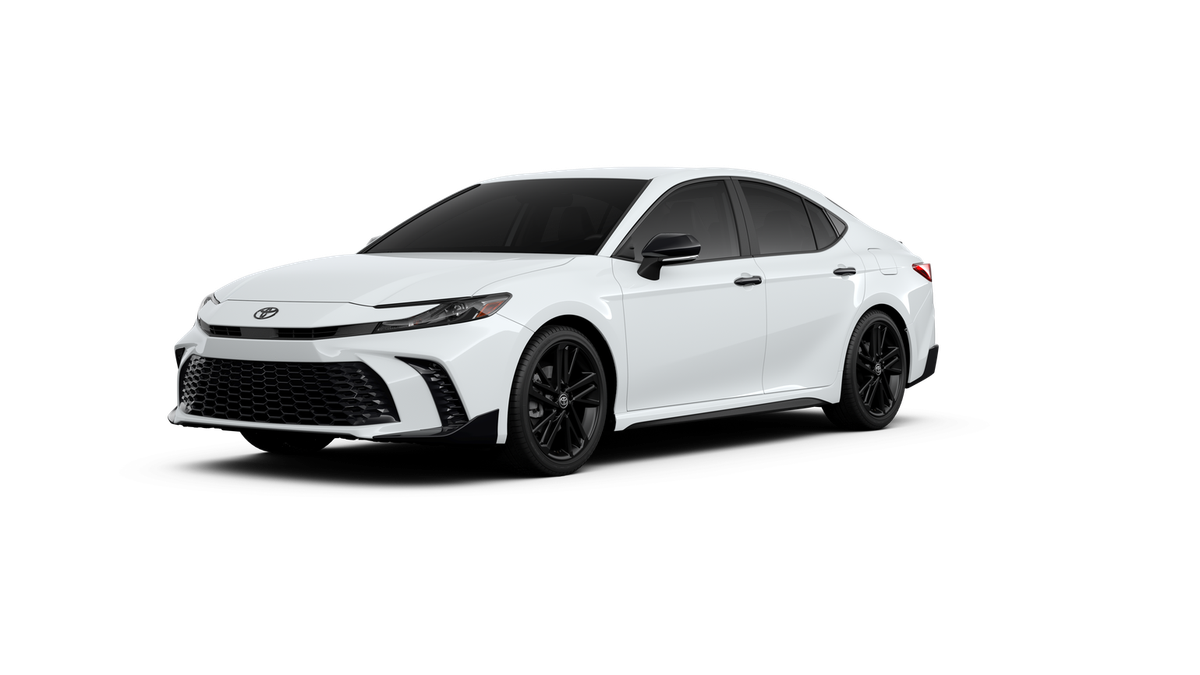 2026 Toyota Camry Nightshade in Ice Cap — front three-quarter view