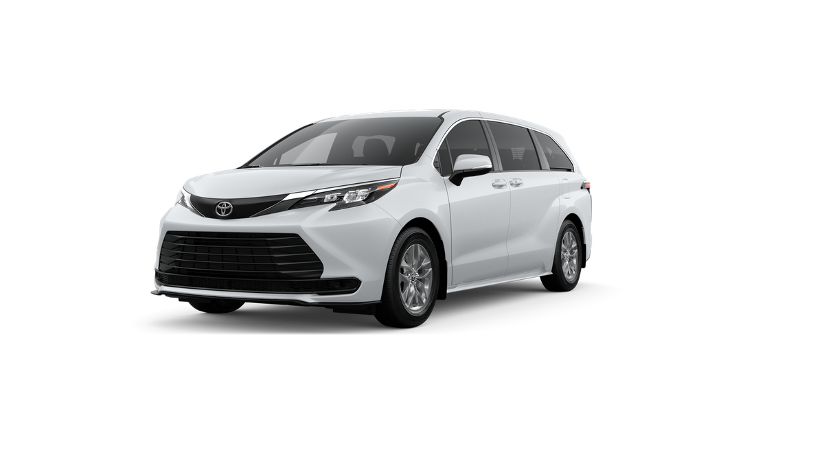 2026 Toyota Sienna LE in Ice Cap — front three-quarter view