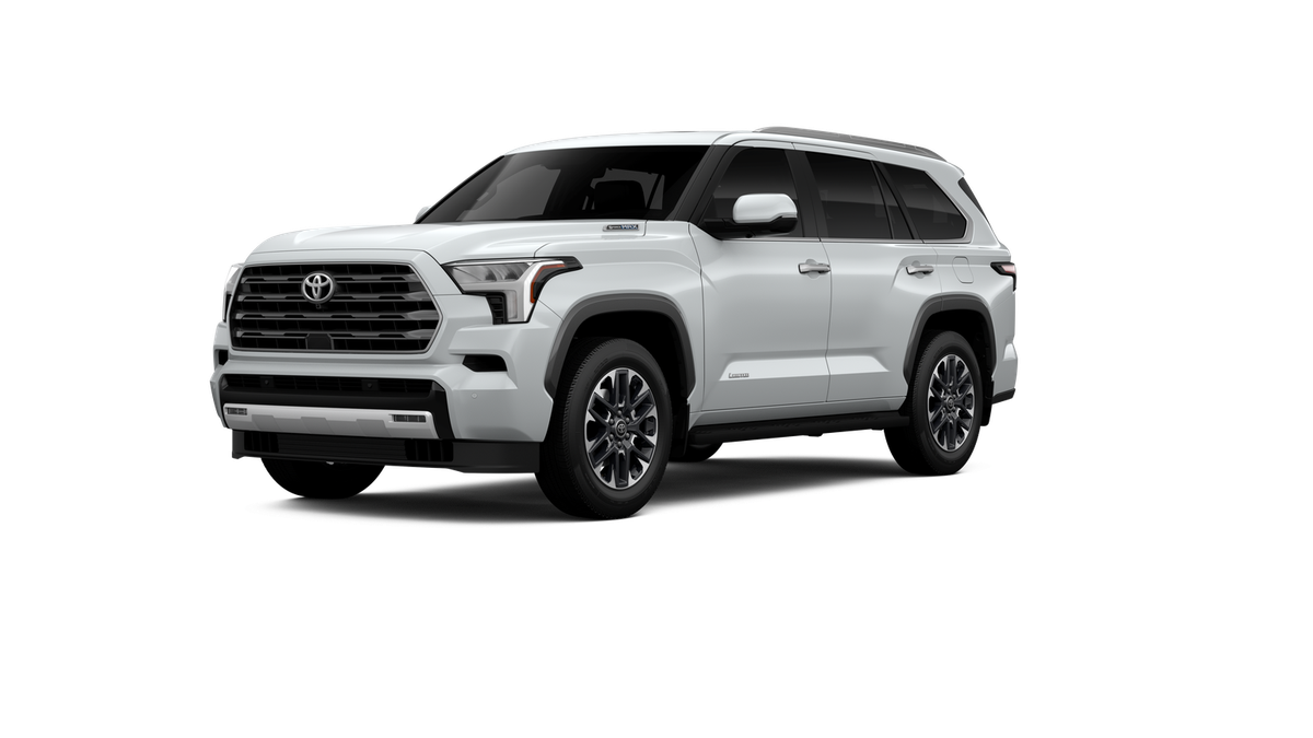 2026 Toyota Sequoia Limited in Wind Chill Pearl — front three-quarter view
