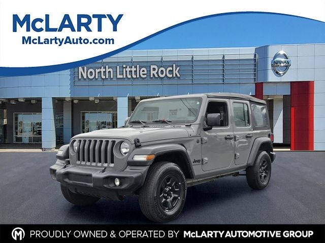 2023 Jeep Wrangler Sport in Sting-Gray Clearcoat — front three-quarter view