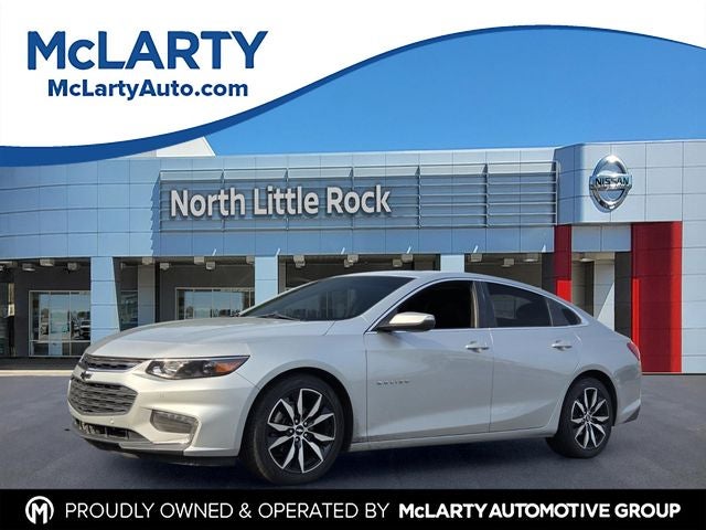 2018 Chevrolet Malibu LT in Silver Ice Metallic — front three-quarter view