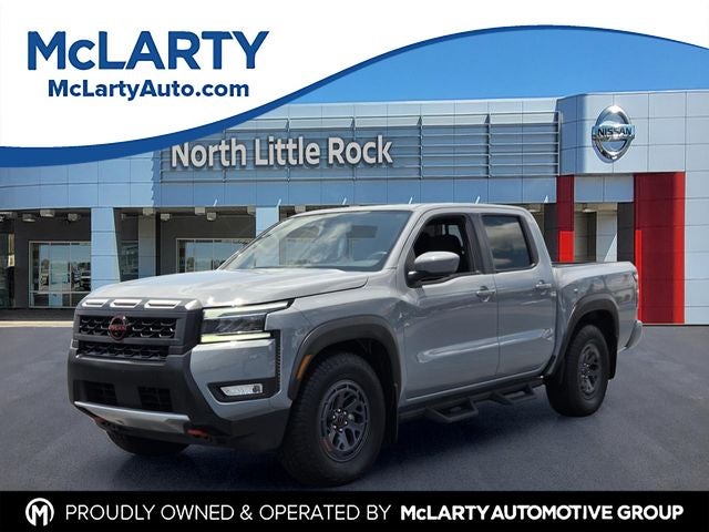 2025 Nissan Frontier PRO-X in Boulder Gray Pearl — front three-quarter view