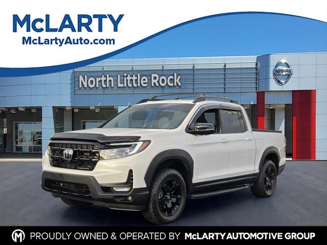 2024 Honda Ridgeline Black Edition in Platinum White Pearl — front three-quarter view