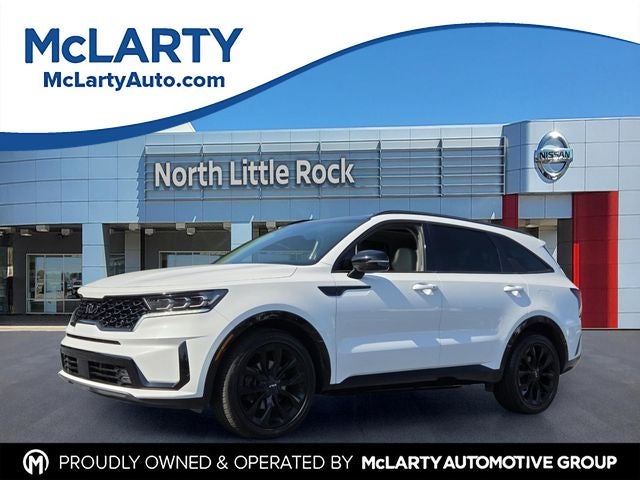 2023 Kia Sorento SX in Glacial White Pearl — front three-quarter view