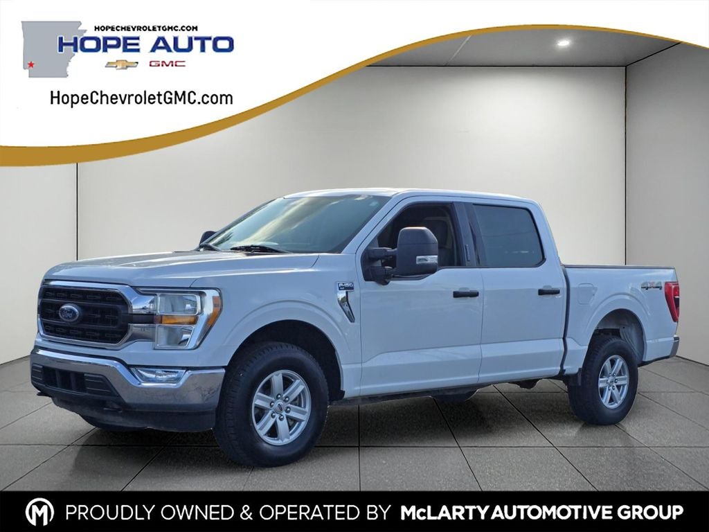2021 Ford F-150 XLT in Oxford White — front three-quarter view