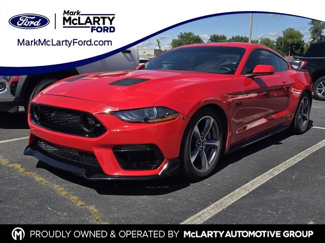 2019 Ford Mustang GT in Race Red — front three-quarter view