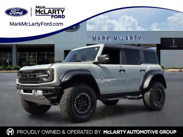 2023 Ford Bronco Raptor in Cactus Gray — front three-quarter view