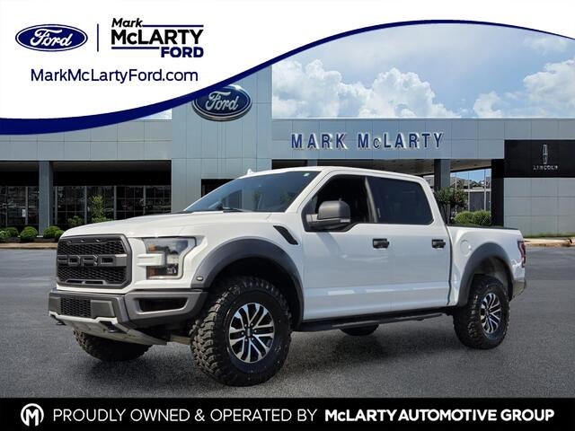 2019 Ford F-150 Raptor in Oxford White — front three-quarter view