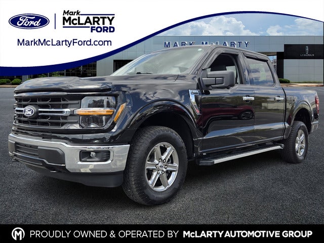 2024 Ford F-150 XLT in Agate Black Metallic — front three-quarter view