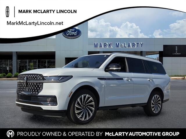 2025 Lincoln Navigator Black Label in Crystal White Metallic Clearcoat — front three-quarter view