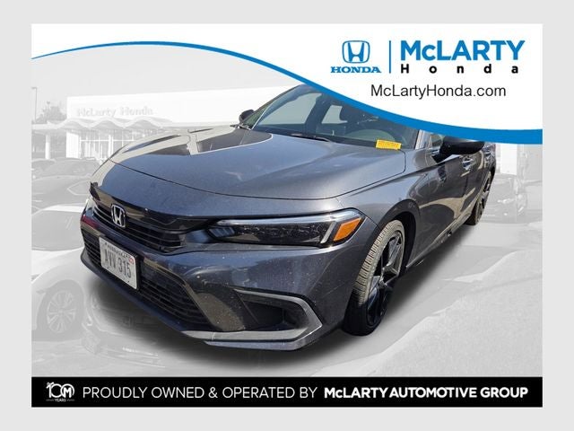 2024 Honda Civic Sport in Meteorite Gray Metallic — front three-quarter view