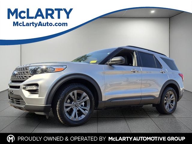 2021 Ford Explorer XLT in Silver Metallic — front three-quarter view