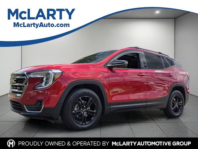 2022 GMC Terrain AT4 in Cayenne Red Tintcoat — front three-quarter view