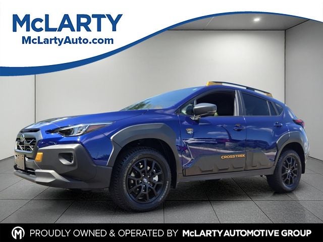 2024 Subaru Crosstrek Wilderness in Sapphire Blue Pearl — front three-quarter view