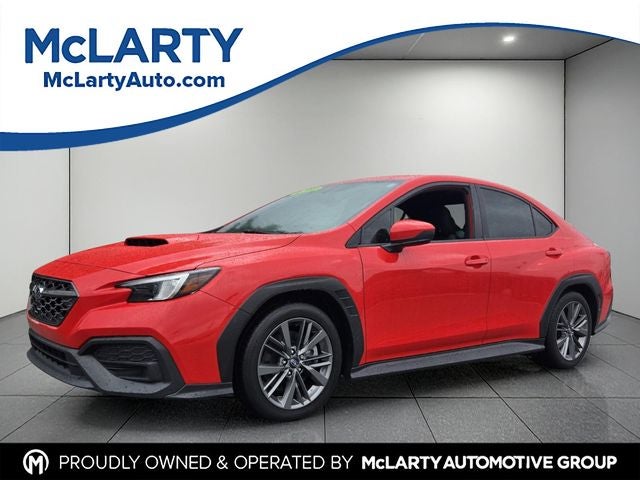 2022 Subaru WRX Base in Ignition Red — front three-quarter view