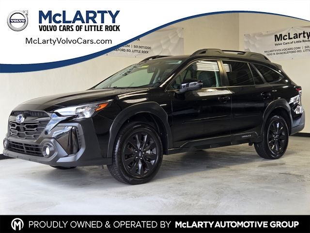 2023 Subaru Outback Onyx Edition in Crystal Black Silica — front three-quarter view