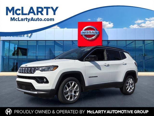 2025 Jeep Compass Limited in Bright White Clearcoat — front three-quarter view