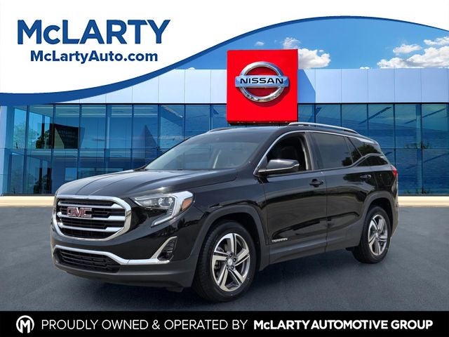 2021 GMC Terrain SLT in Ebony Twilight Metallic — front three-quarter view