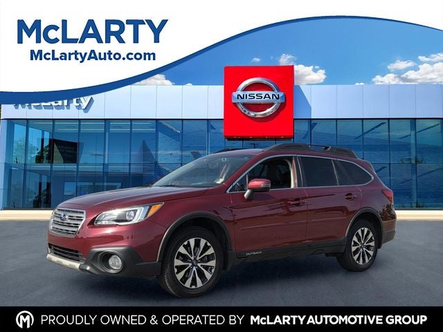 2016 Subaru Outback 2.5i Limited in Venetian Red Pearl — front three-quarter view