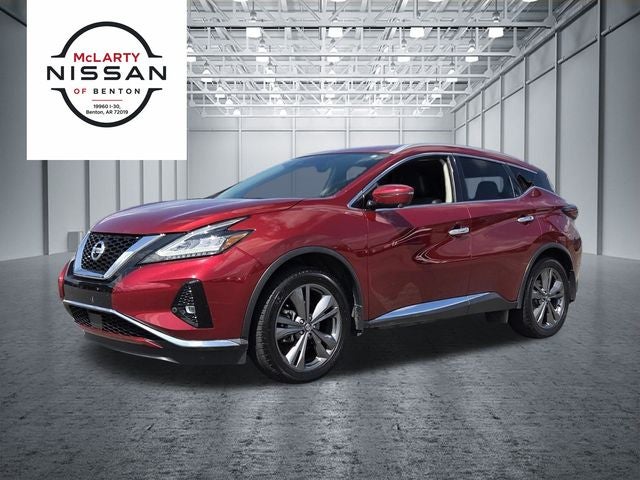 2021 Nissan Murano Platinum in Scarlet Ember Tintcoat — front three-quarter view