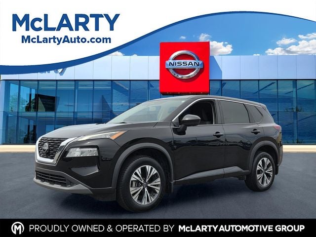 2023 Nissan Rogue SV in Super Black — front three-quarter view