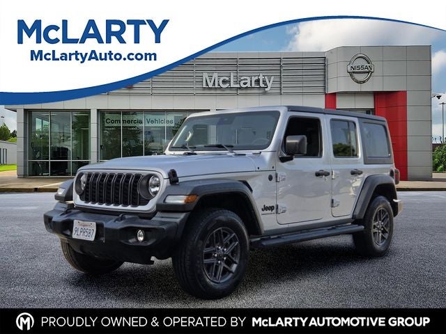 2024 Jeep Wrangler Sport S in Silver Zynith Clearcoat — front three-quarter view