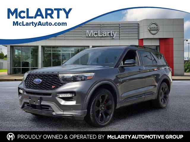 2020 Ford Explorer ST in Magnetic — front three-quarter view