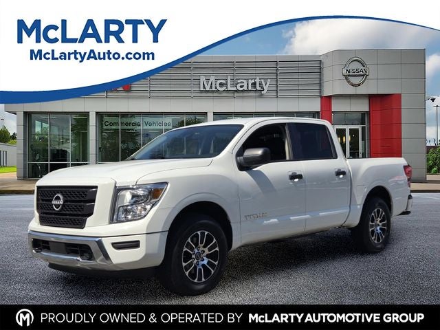 2024 Nissan Titan SV in Glacier White — front three-quarter view