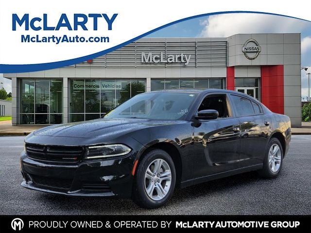 2023 Dodge Charger SXT in Pitch Black Clearcoat — front three-quarter view