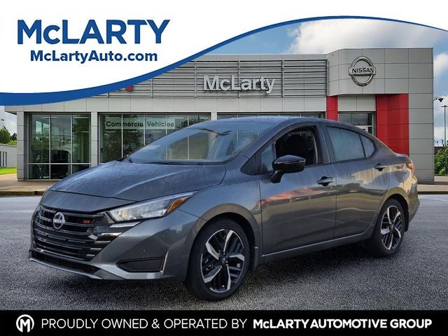 2025 Nissan Versa 1.6 SR in Gun Metallic — front three-quarter view