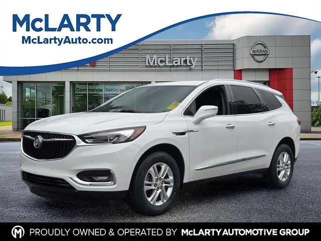 2018 Buick Enclave Premium Group in Summit White — front three-quarter view