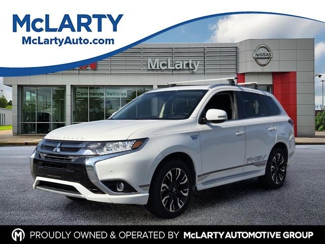 2018 Mitsubishi Outlander PHEV SEL in Diamond White Pearl — front three-quarter view