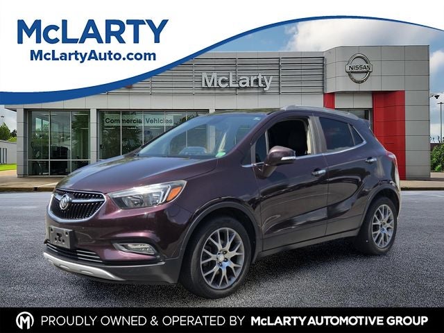 2017 Buick Encore Sport Touring in Black Cherry Metallic — front three-quarter view