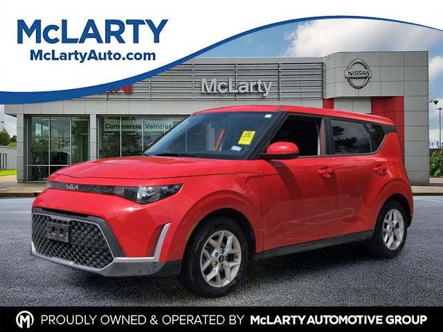 2023 Kia Soul LX in Inferno Red — front three-quarter view